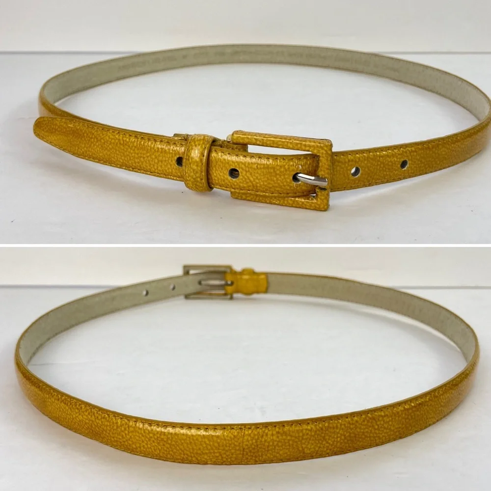 Vintage‎ Marigold Yellow Thin Skinny Belt